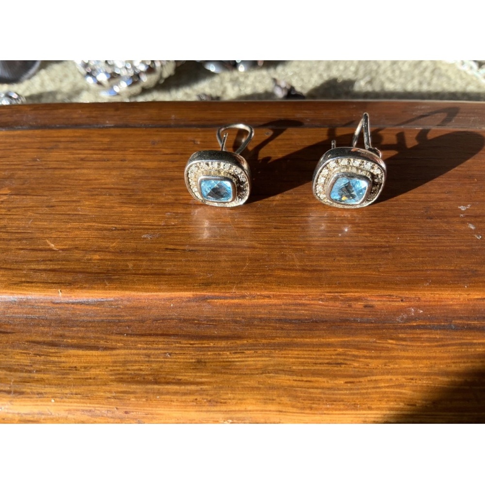 Sterling Silver Earrings Topaz (19) - Picture 2 of 4